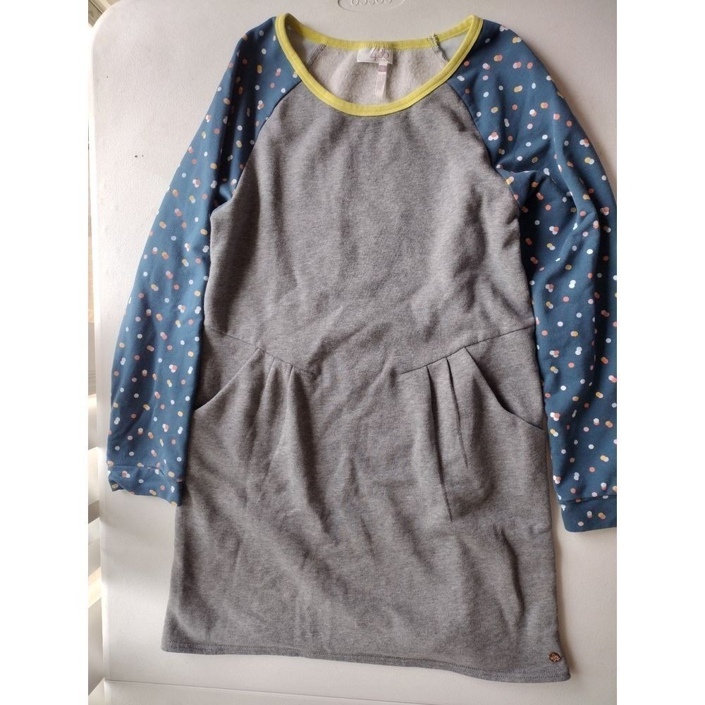 Matilda Jane 435 Girls‎ Grey Polka Dot Raglan Sweatshirt Dress Size 16 Kids